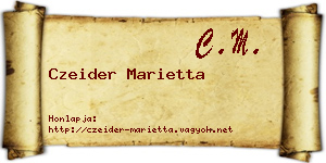 Czeider Marietta névjegykártya